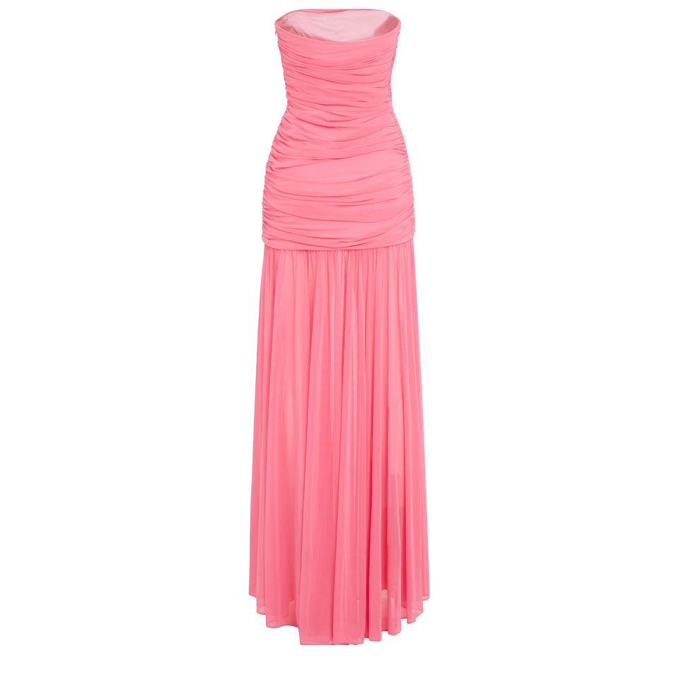Long "Adele" dress in pink fabric