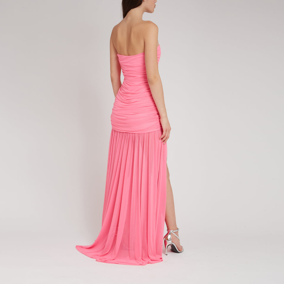 Long "Adele" dress in pink fabric