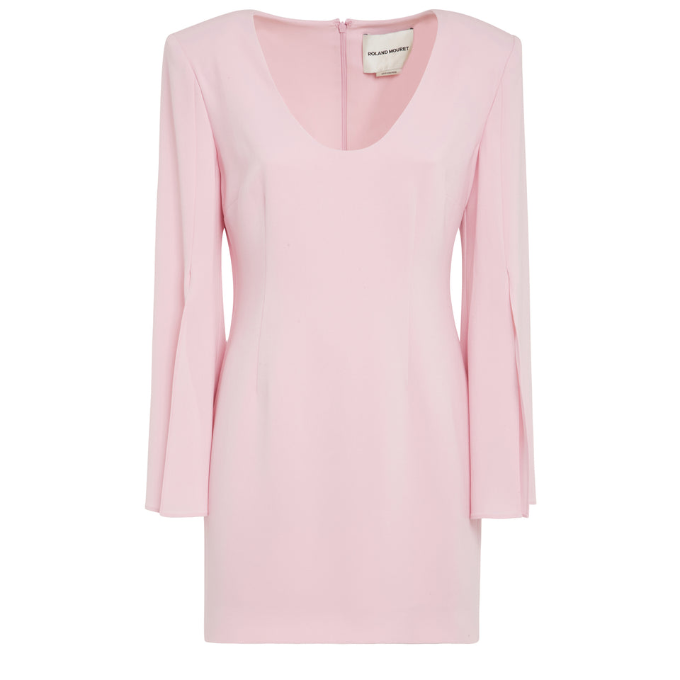 Midi dress in pink fabric