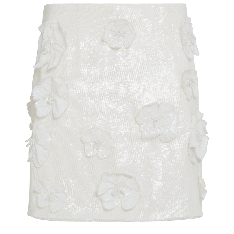 White fabric mini skirt