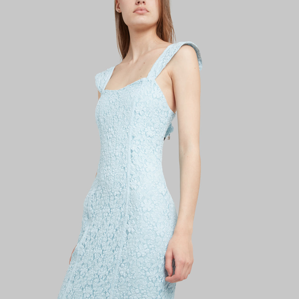 Dress in light blue fabric