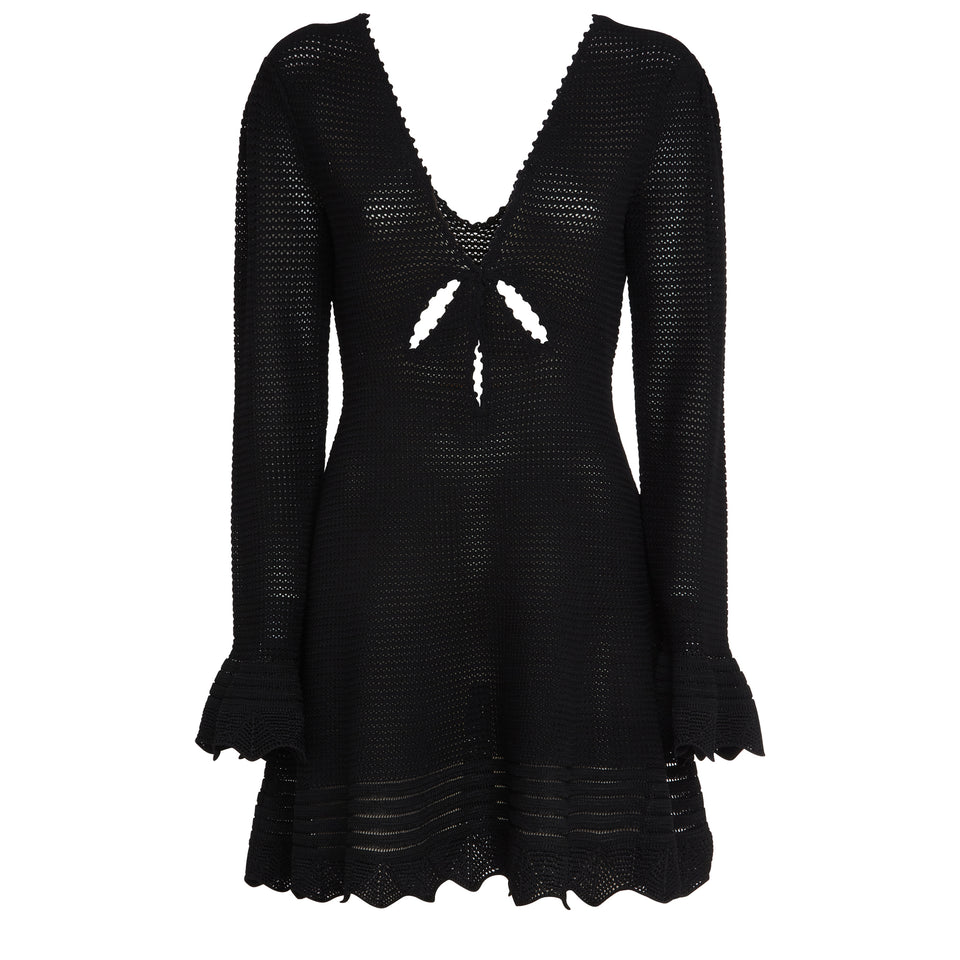 Mini dress in black fabric