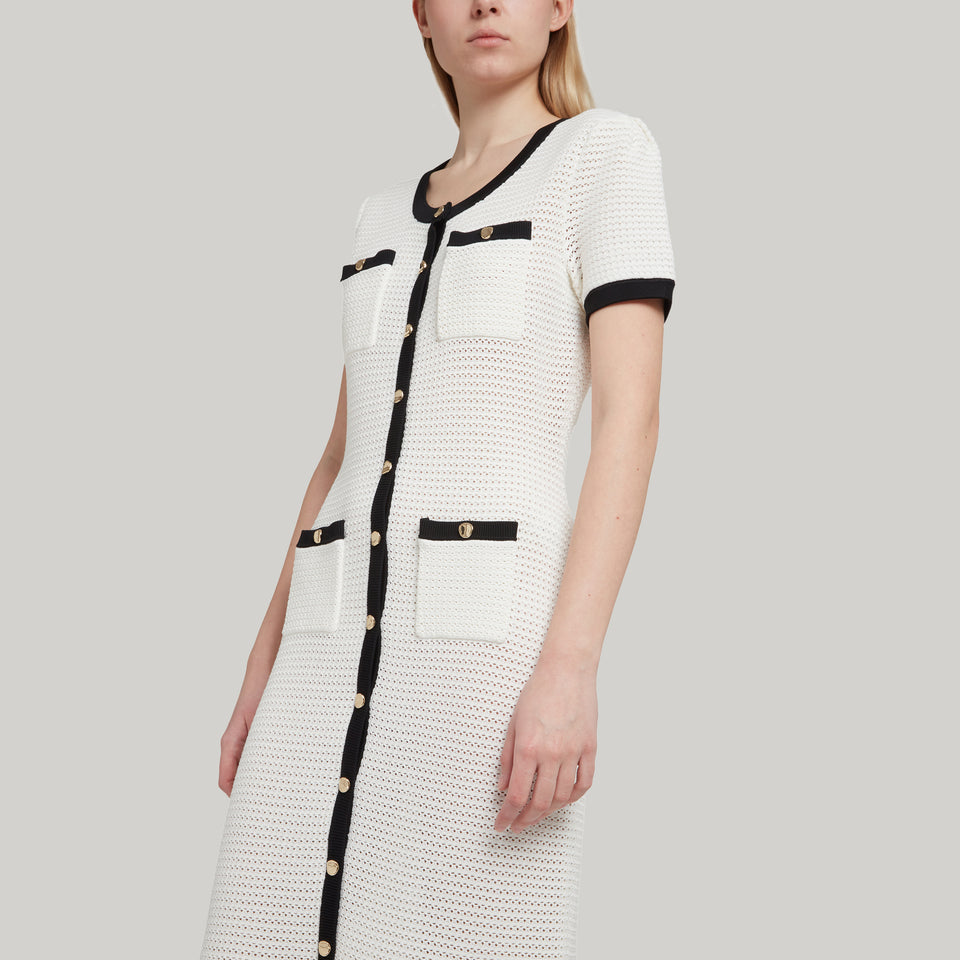 Maxi dress in white fabric