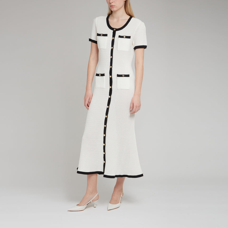 Maxi dress in white fabric