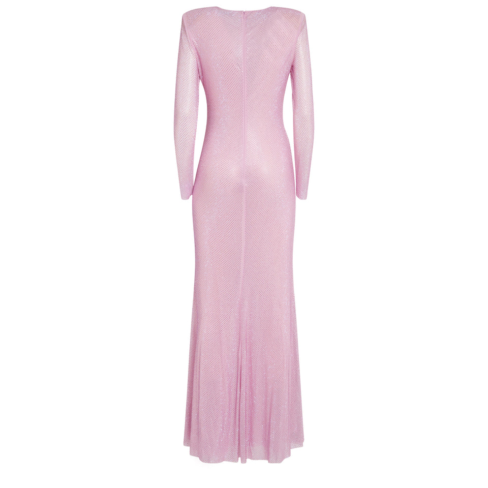 Long dress in pink fabric