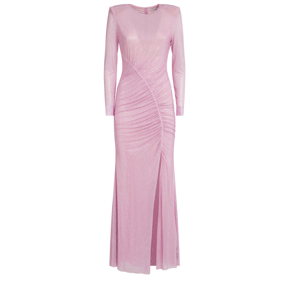 Long dress in pink fabric