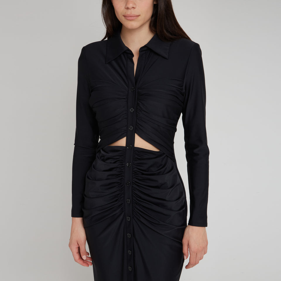 Maxi dress in black fabric