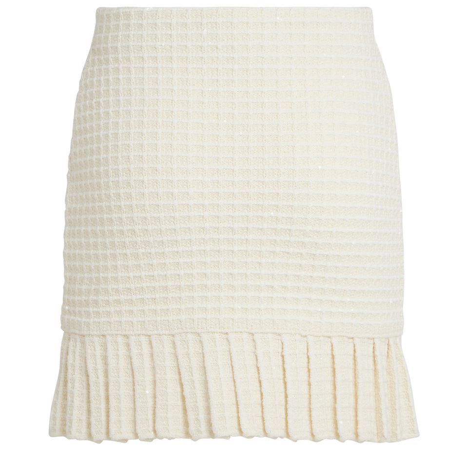 White fabric mini skirt
