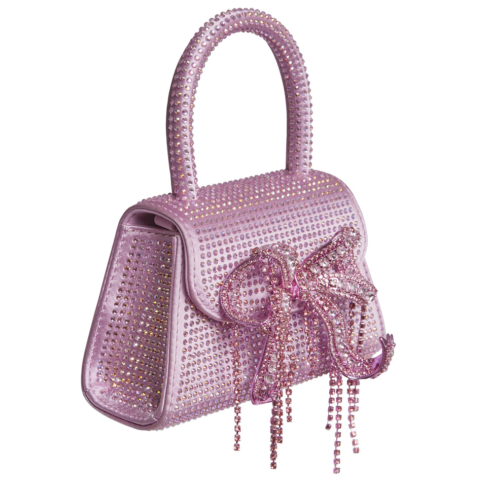 Borsa mini ''Borsa a mano ''Bow Bag' in cristalli rosa