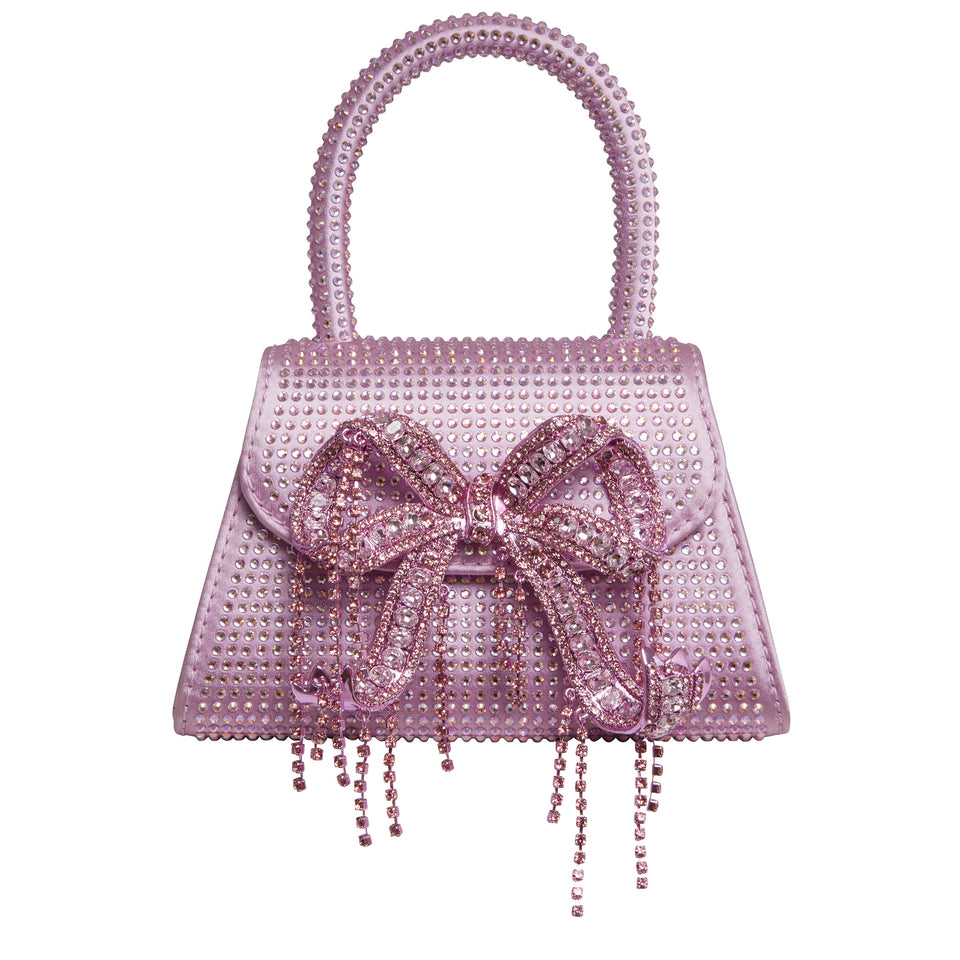 Mini ''Handbag ''Bow Bag' in pink crystals