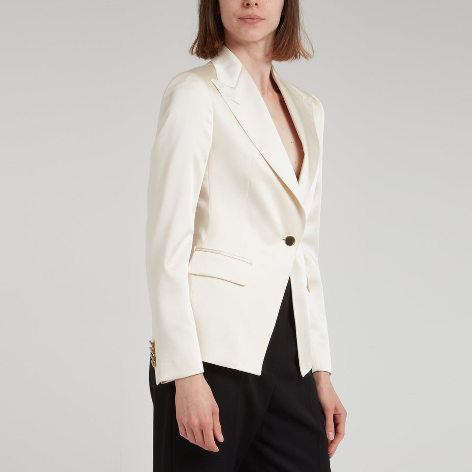 White fabric blazer