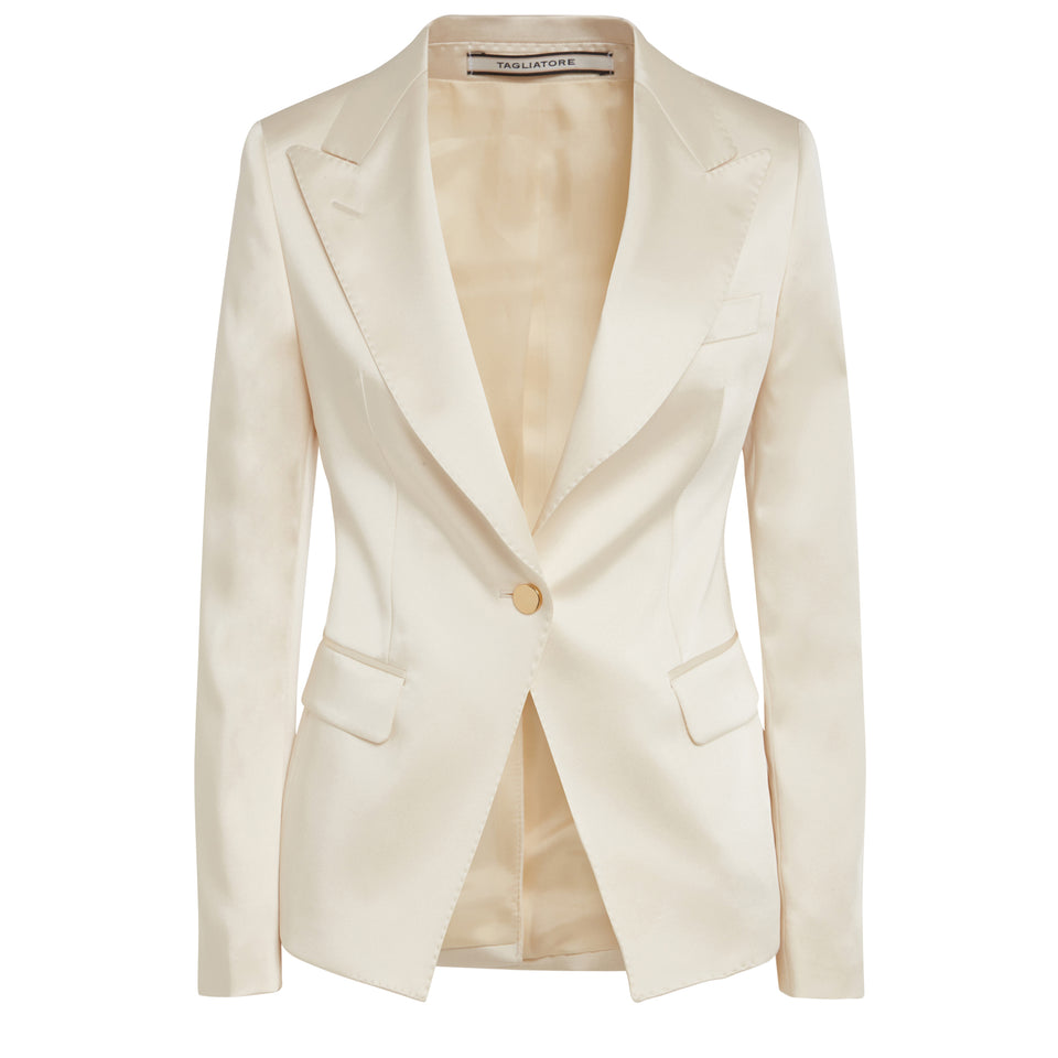 White fabric blazer