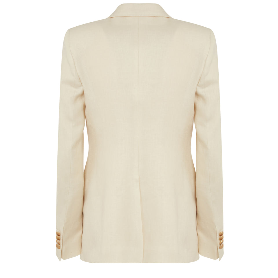 ''J-Parigi'' double-breasted blazer in cream fabric