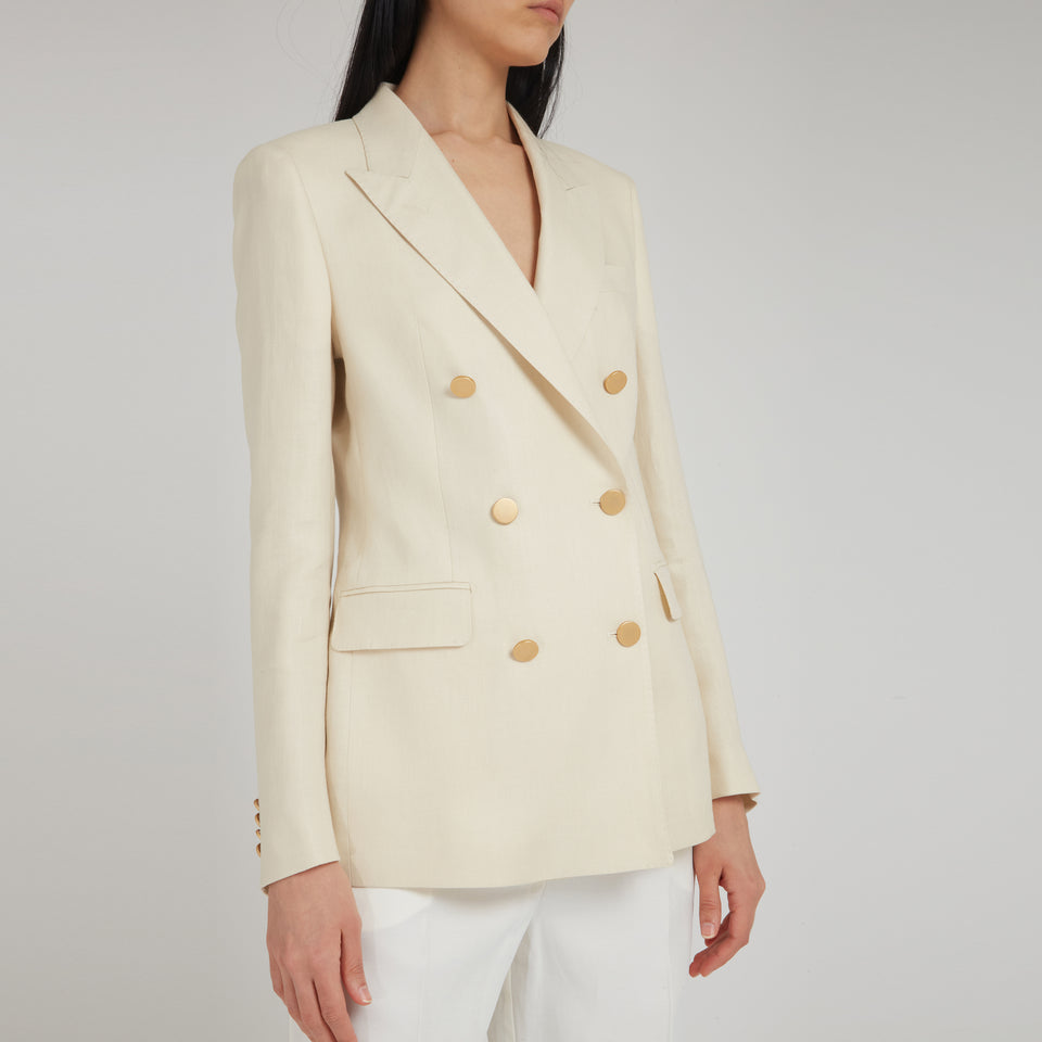 ''J-Parigi'' double-breasted blazer in cream fabric