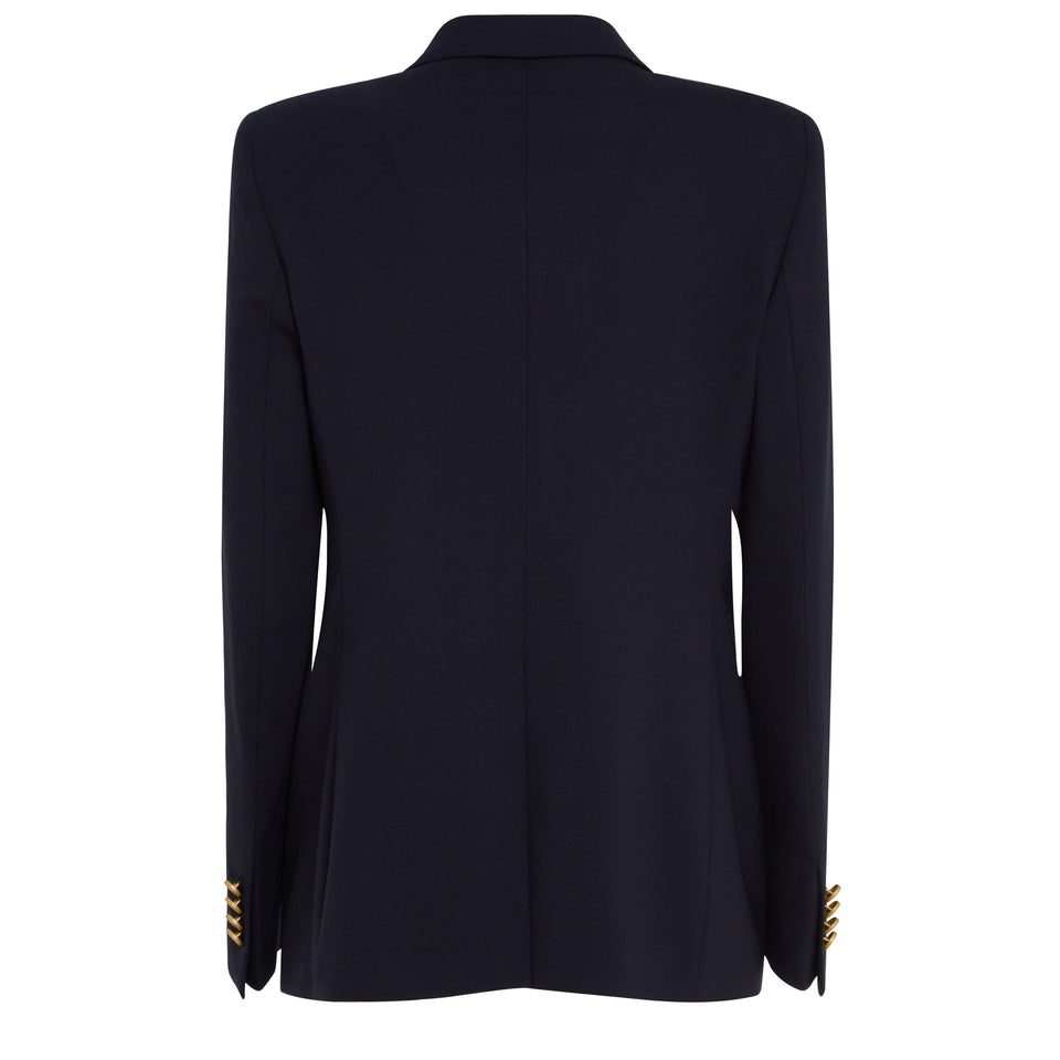 ''J-Parigi'' double-breasted blazer in blue fabric