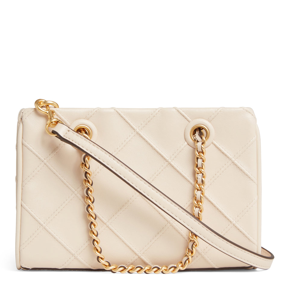 Mini "Fleming" bag in white leather