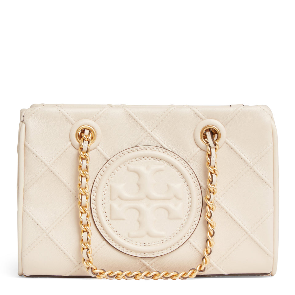 Mini "Fleming" bag in white leather