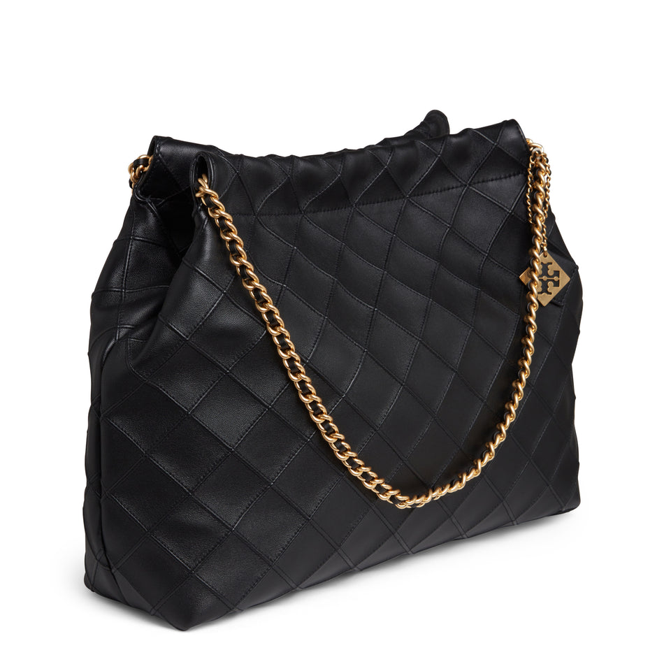 "Fleming" bag in black leather