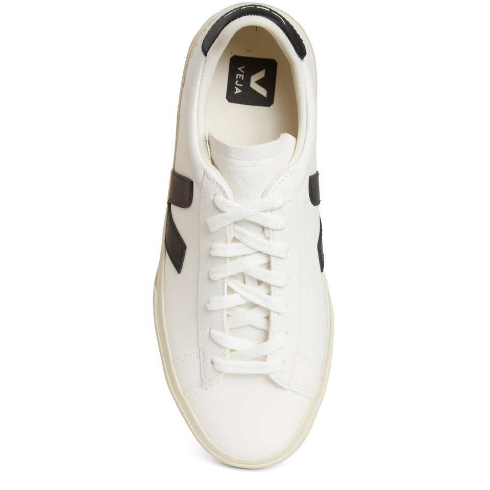 ''Chromefree'' sneakers in white and black leather