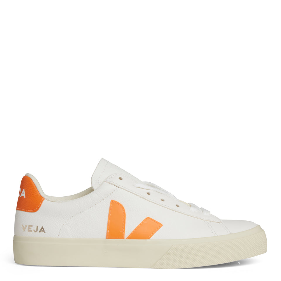 Sneakers ''Chromefree'' in pelle bianca e arancio