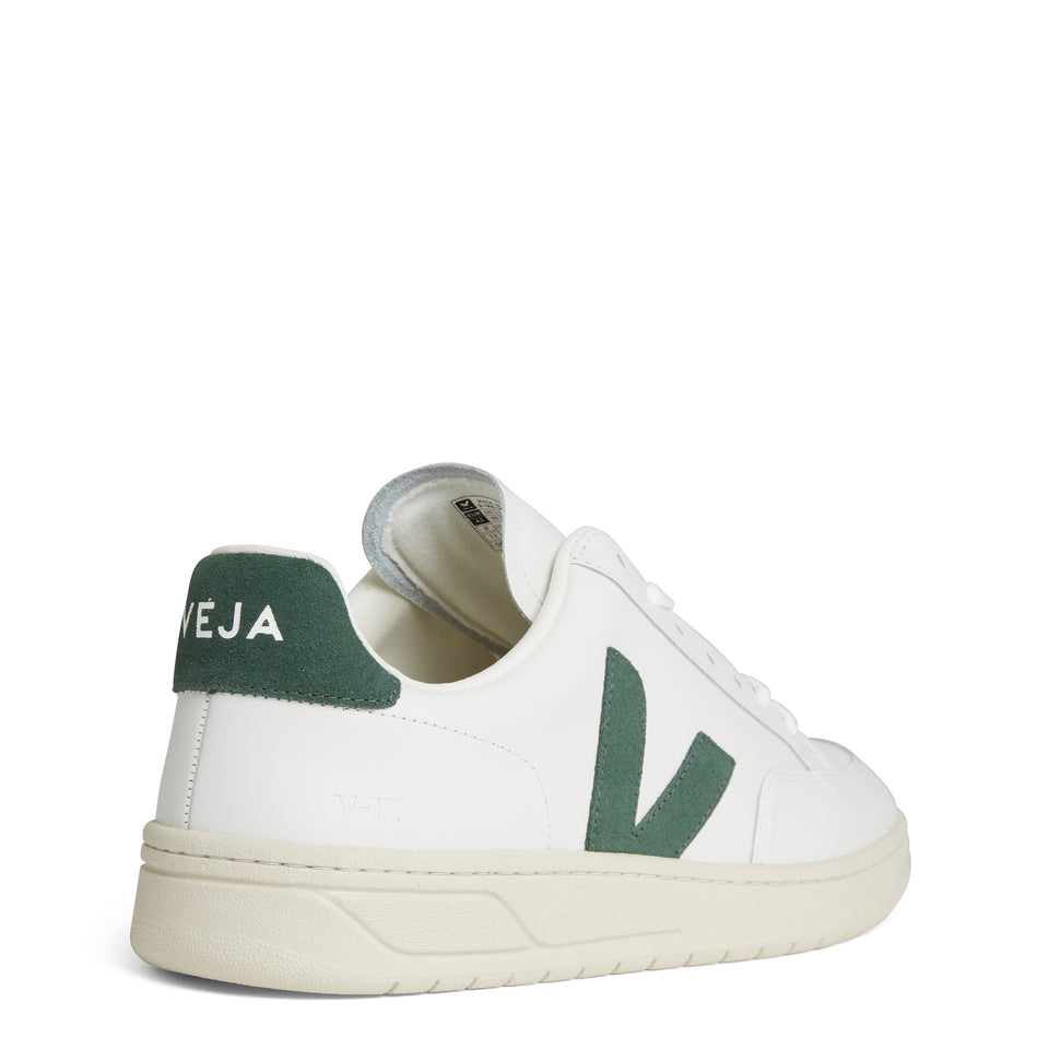 White and green leather sneakers