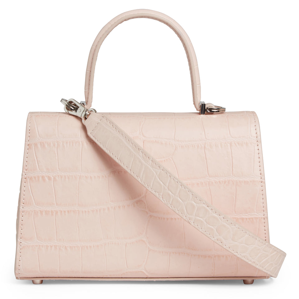 ''Medusa '95'' bag in pink crocodile embossed leather