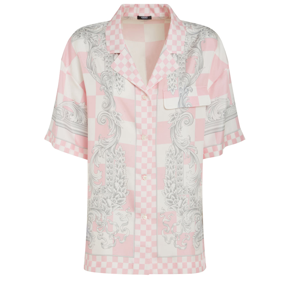 ''Medusa Contrasto'' shirt in pink silk