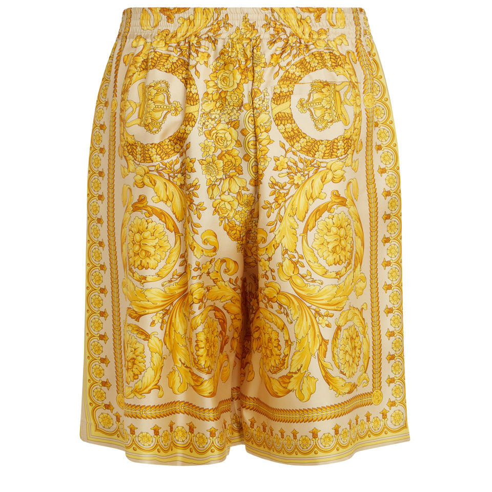 Shorts ''Barocco'' in tessuto oro