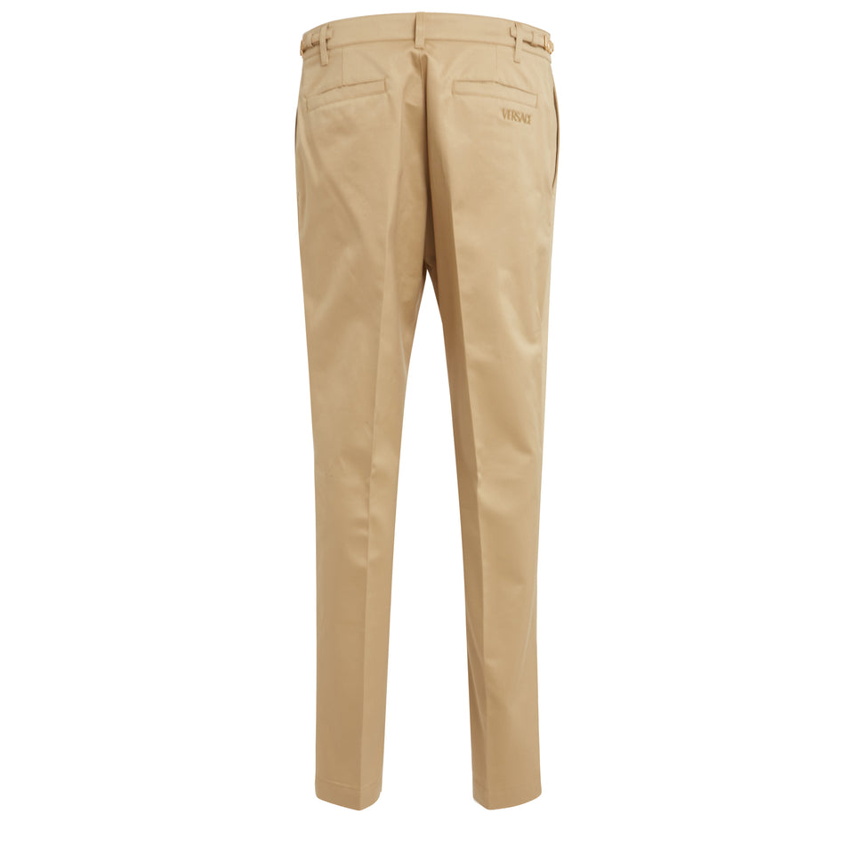 Beige cotton chino trousers