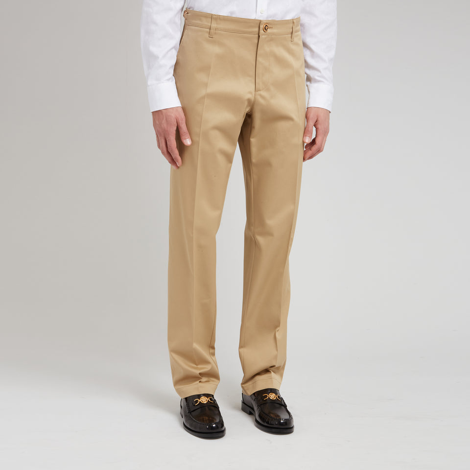 Pantalone chino in cotone beige