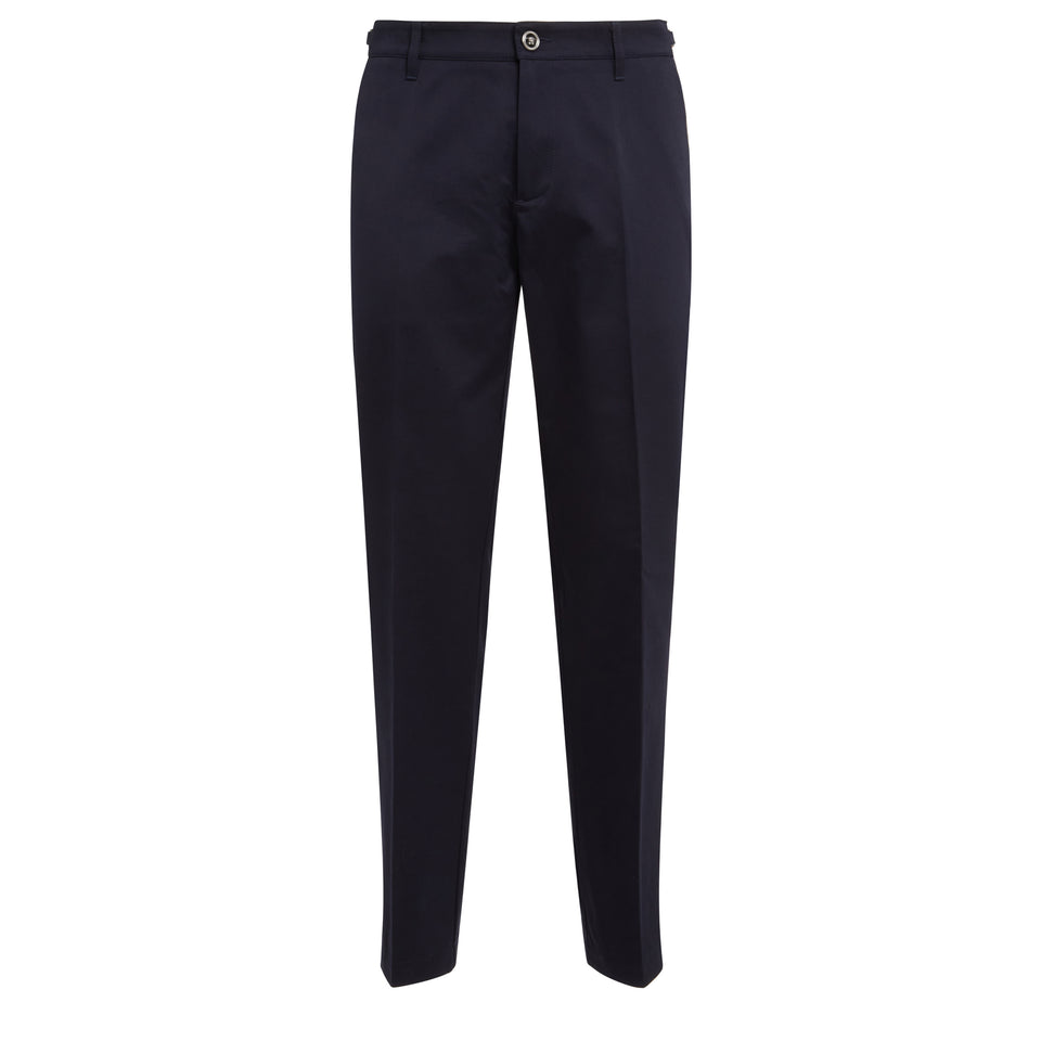 Blue cotton chino trousers