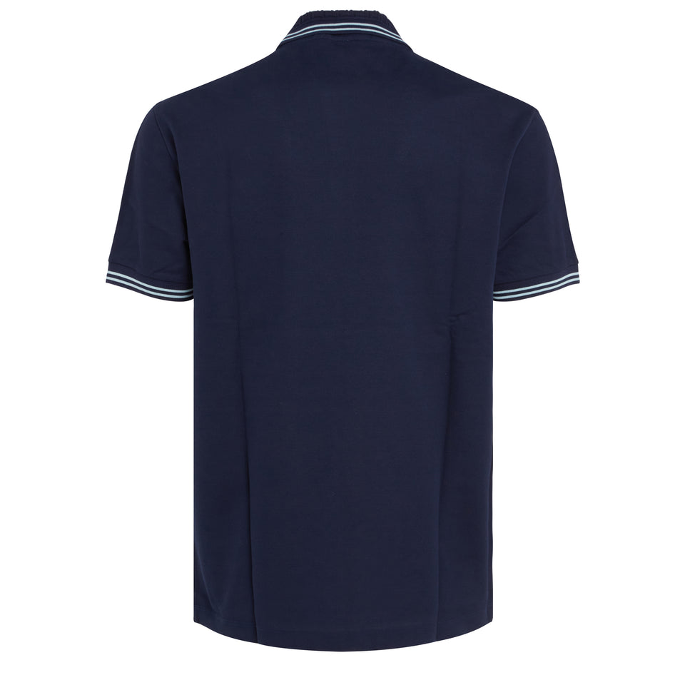 Blue cotton polo shirt