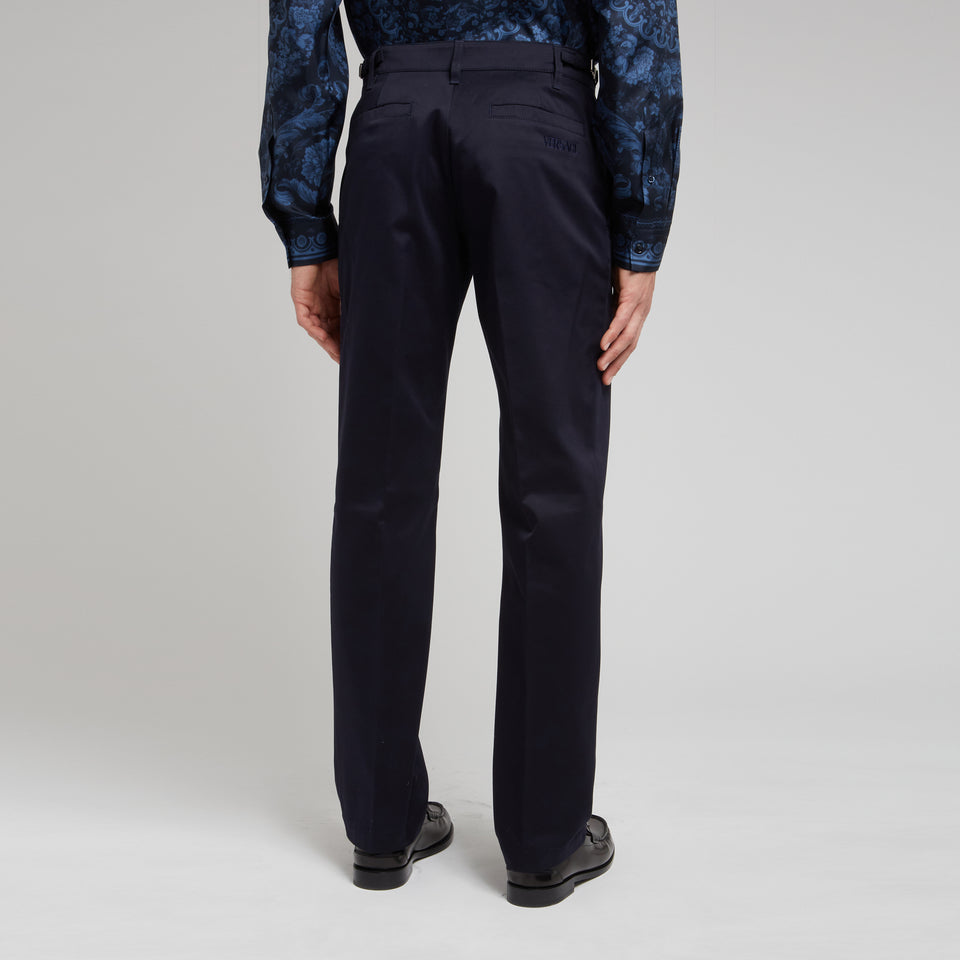 Blue wool tailored trousers