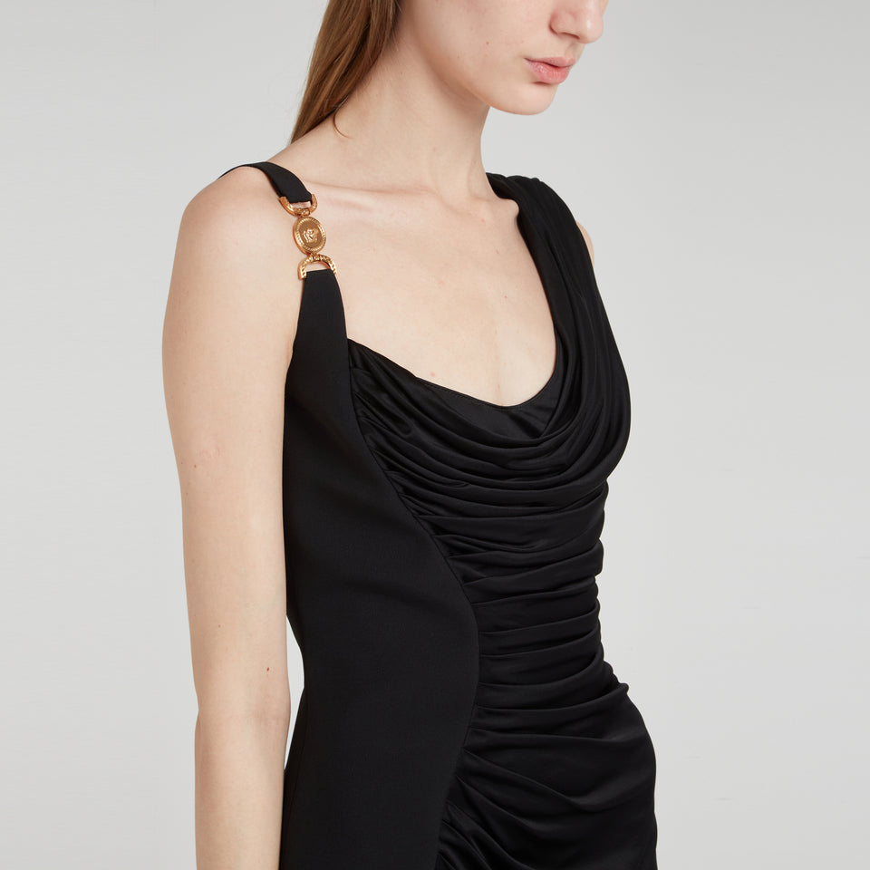 Short ''Medusa 95'' dress in black fabric