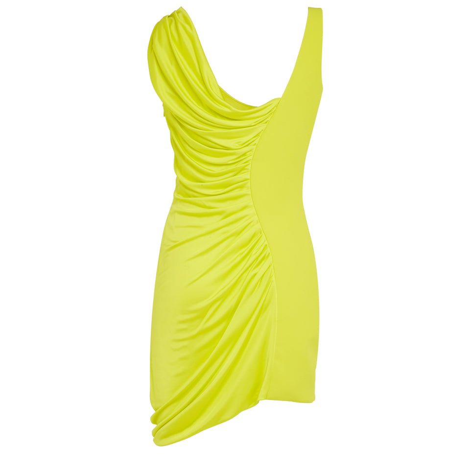Short ''Medusa 95'' dress in yellow fabric