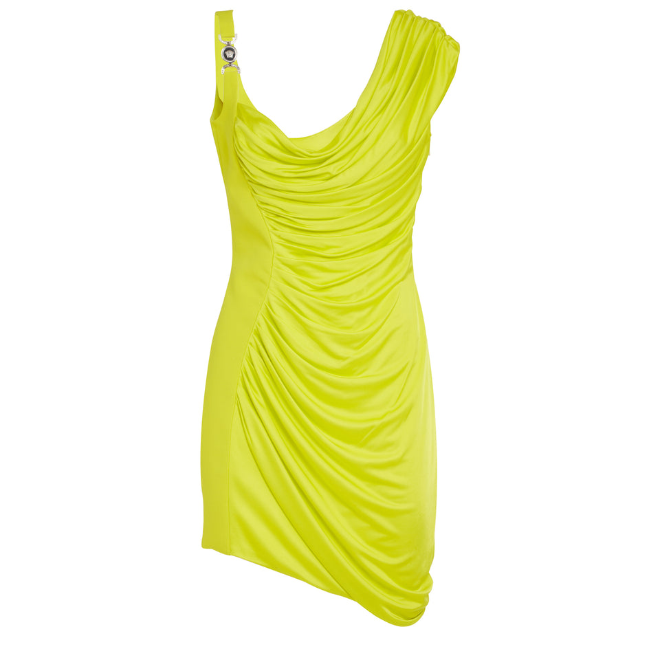 Short ''Medusa 95'' dress in yellow fabric