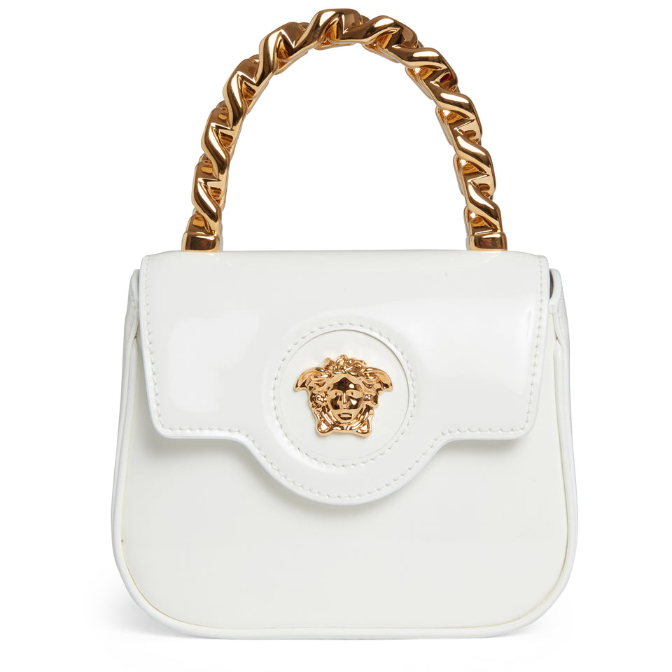 White patent leather bag