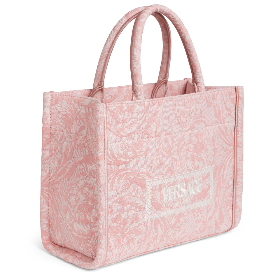''Athena Barocco'' tote bag in pink fabric