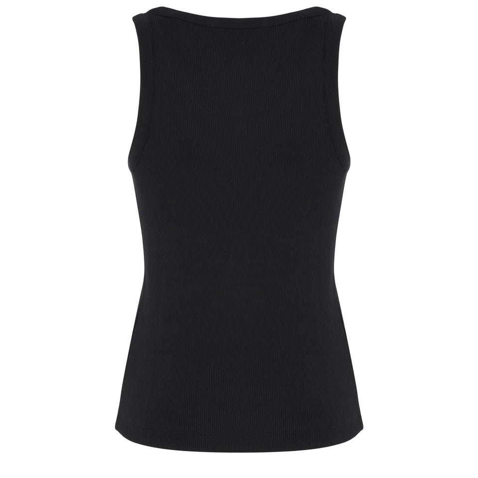 Black cotton tank top