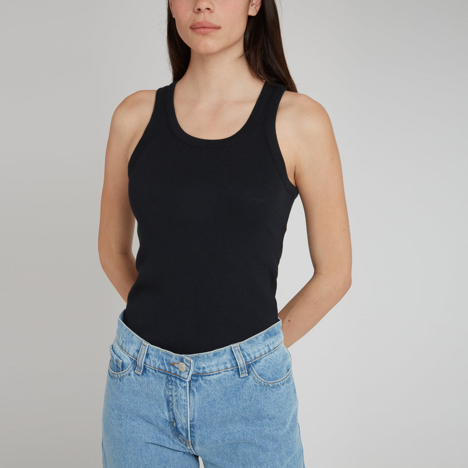 Black cotton tank top