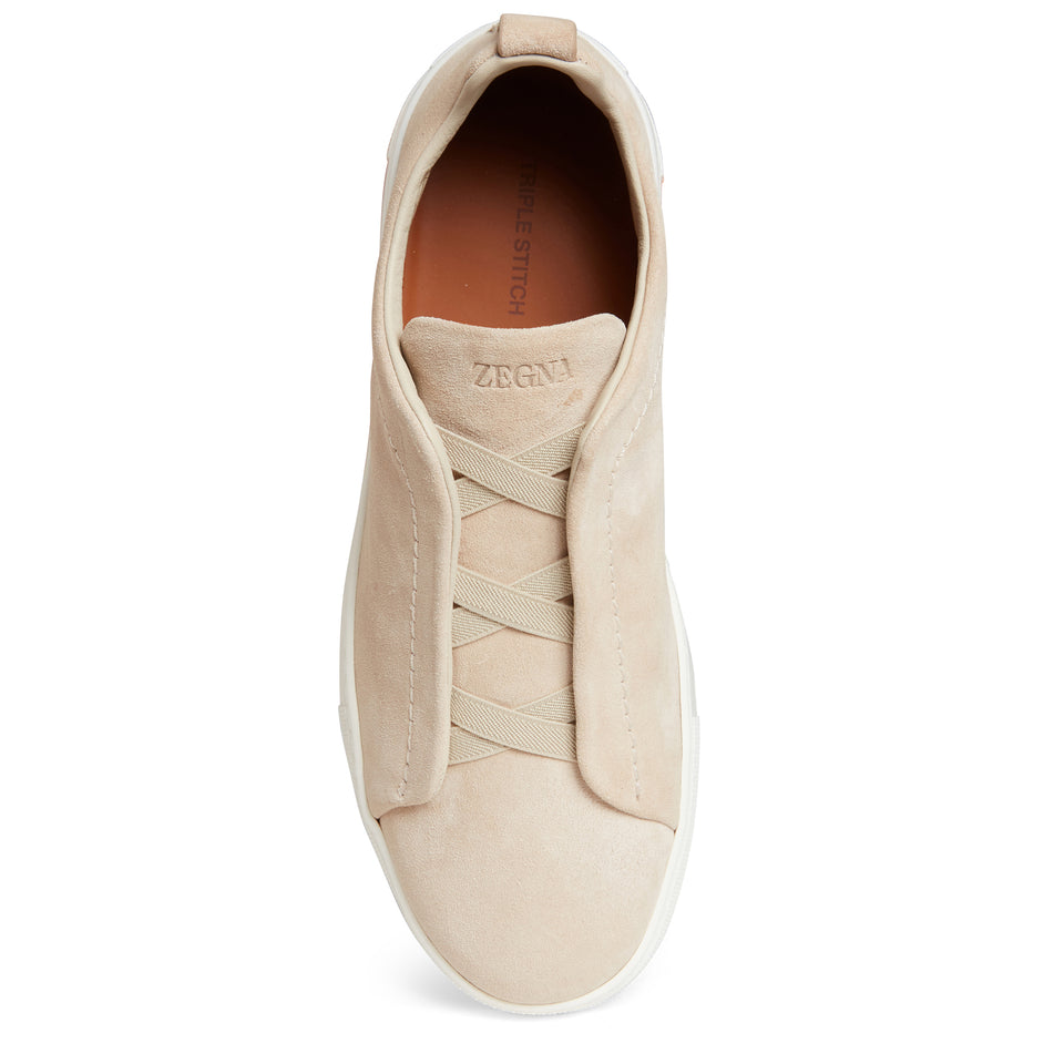 Snaekers ''Low Top Triple Stitch'' in suede beige