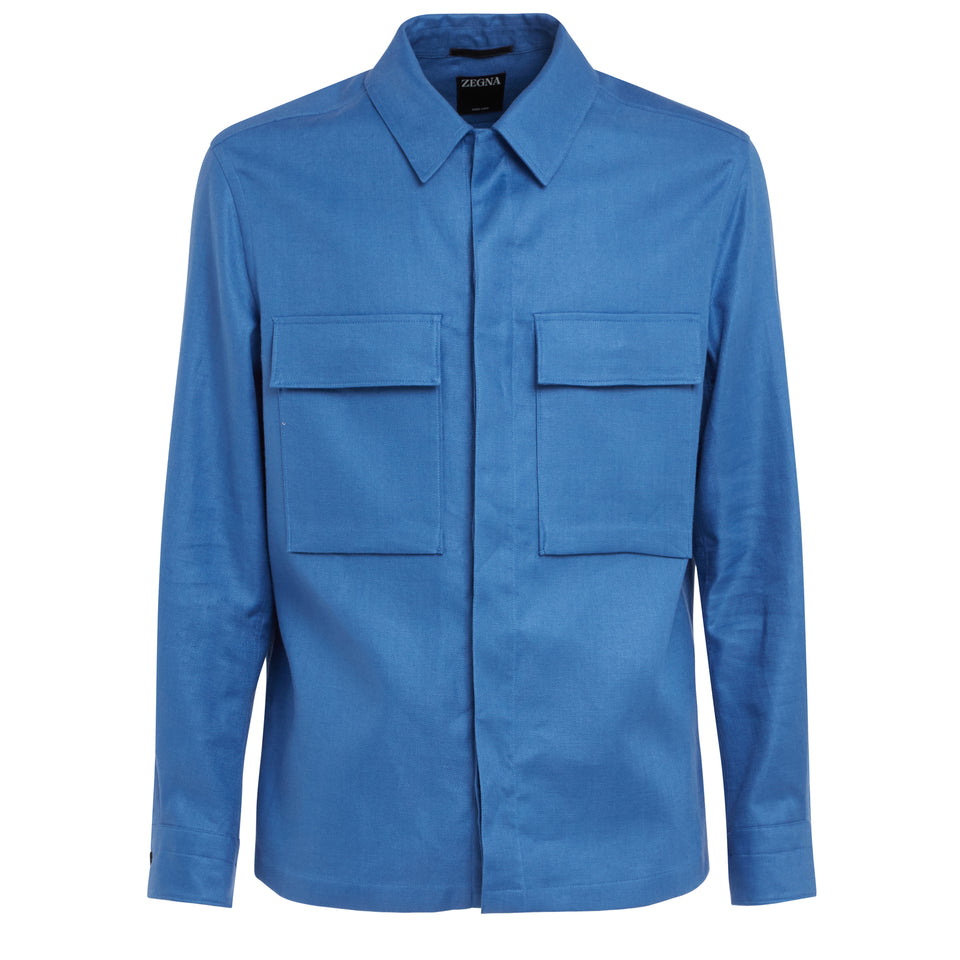 Camicia in cotone blu