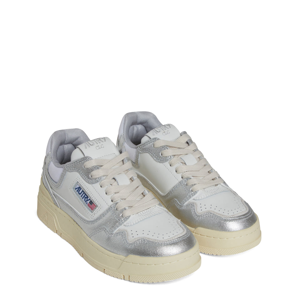 "CLC low" sneakers in silver leather