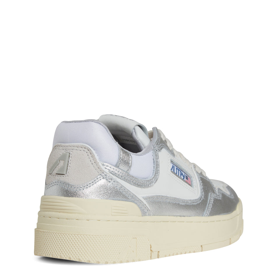 "CLC low" sneakers in silver leather