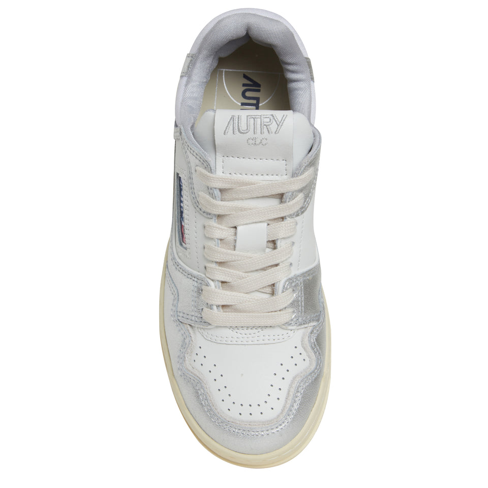 "CLC low" sneakers in silver leather