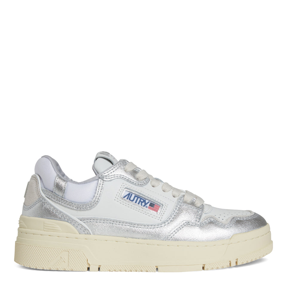 "CLC low" sneakers in silver leather