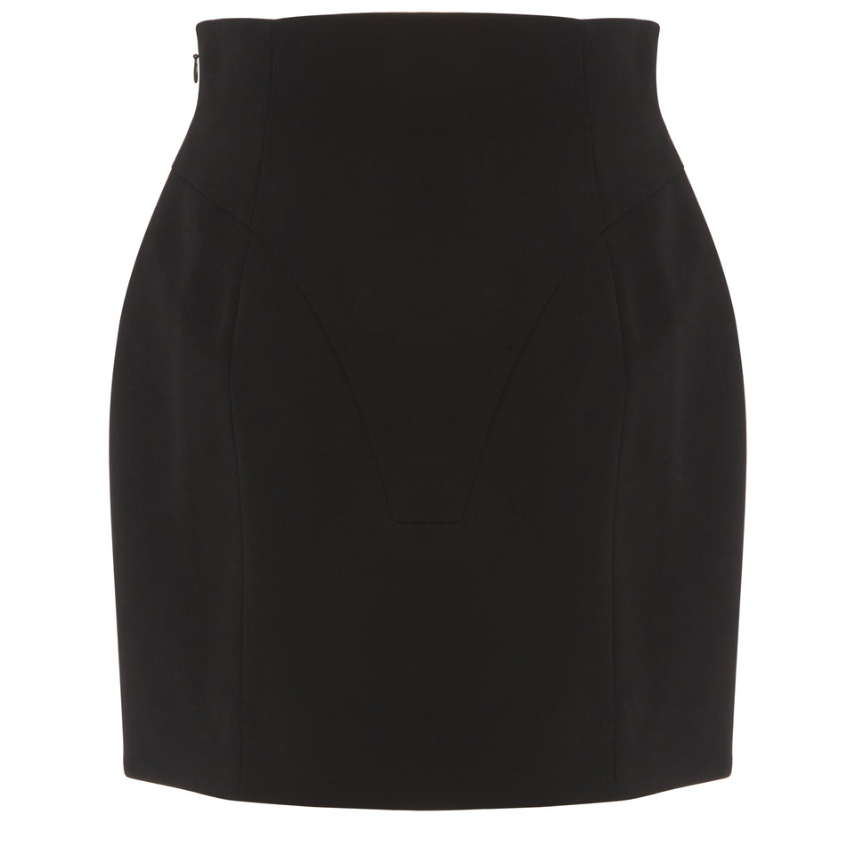 Black fabric mini skirt