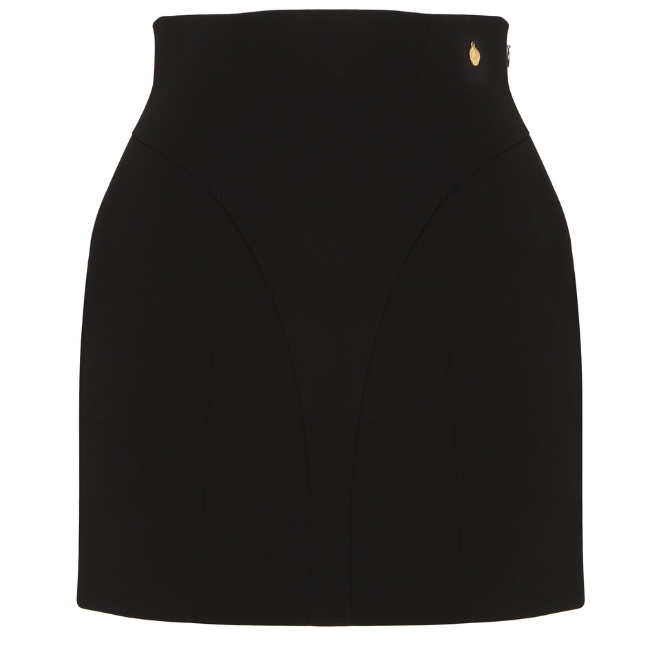 Black fabric mini skirt