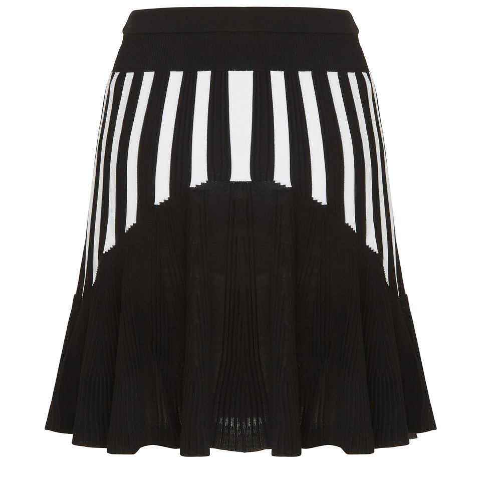 Black and white fabric skirt