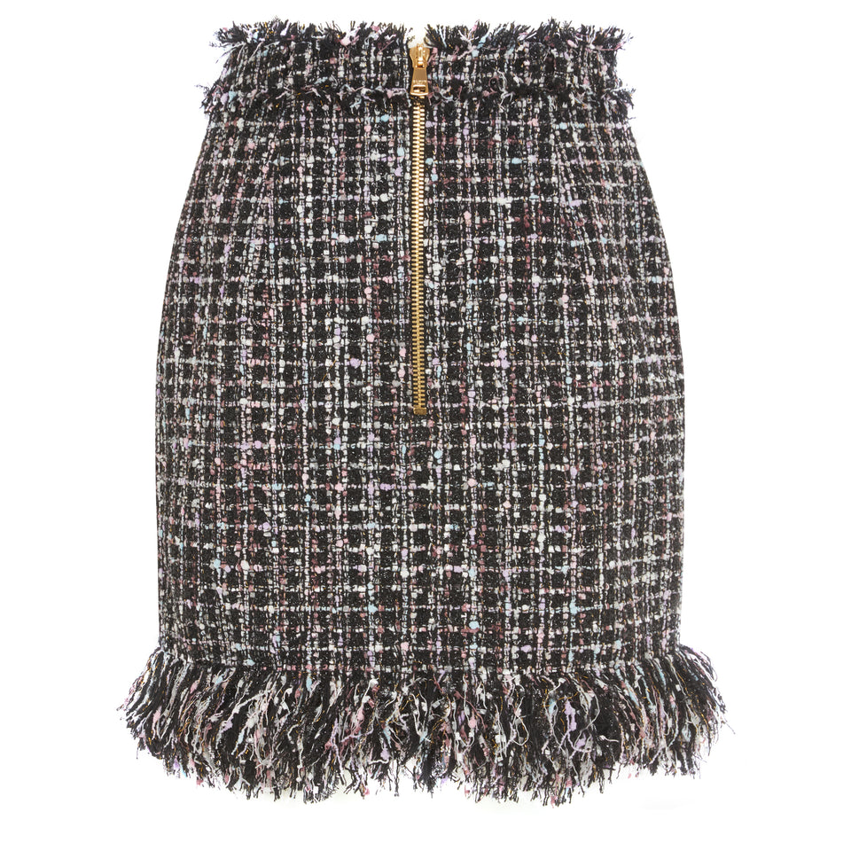 Multicolor tweed mini skirt